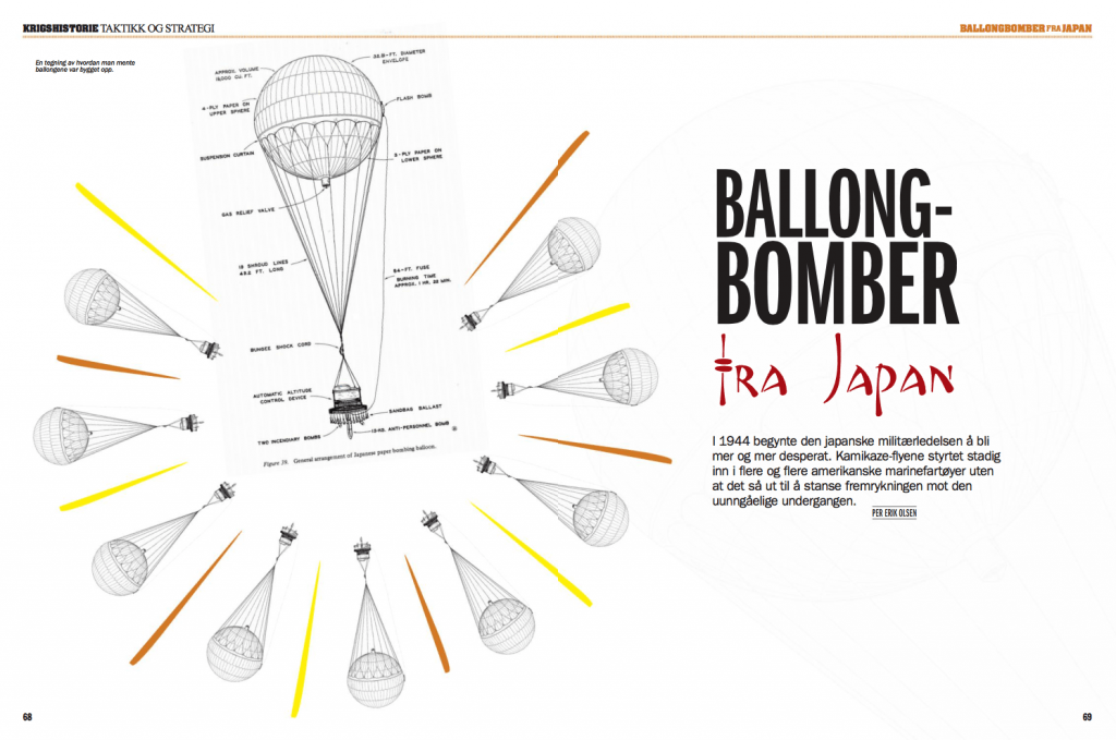 Ballongbomber fra Japan, oppslag
