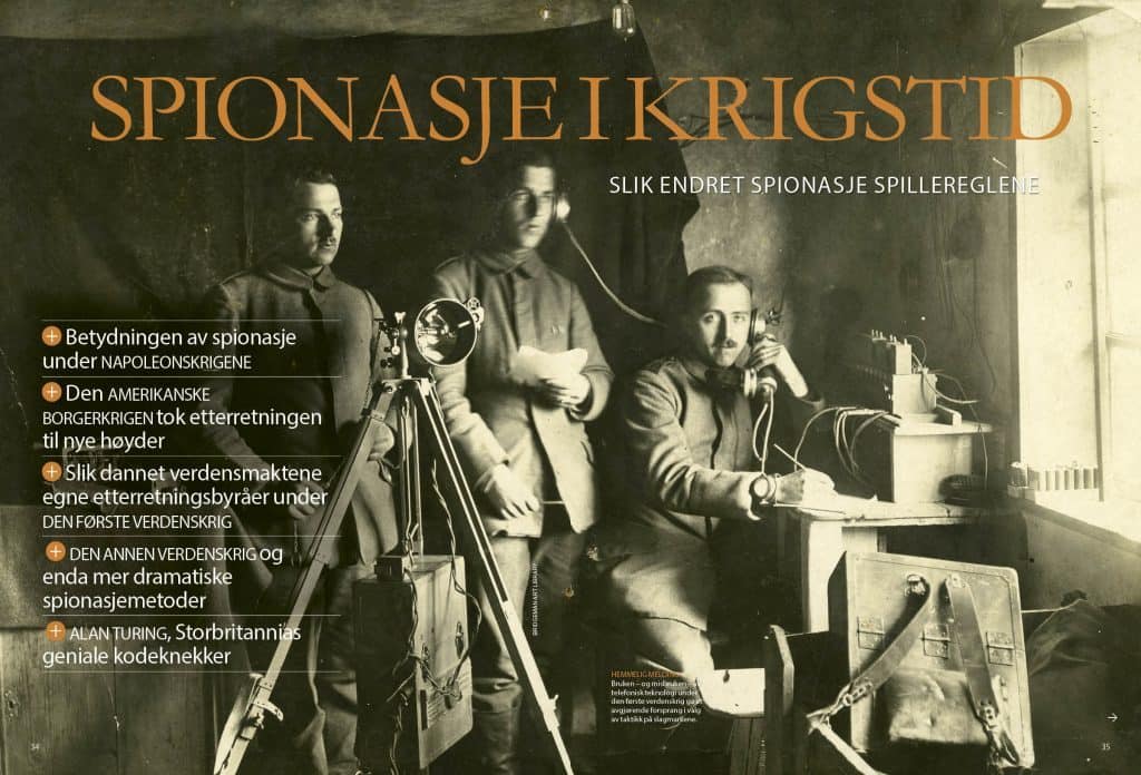 Spionasje i krigstid, oppslag