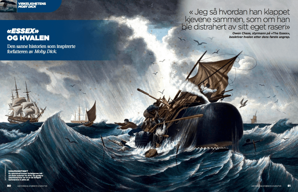 «Essex» og hvalen, oppslag