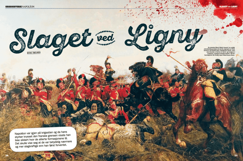 Slaget ved Ligny, oppslag