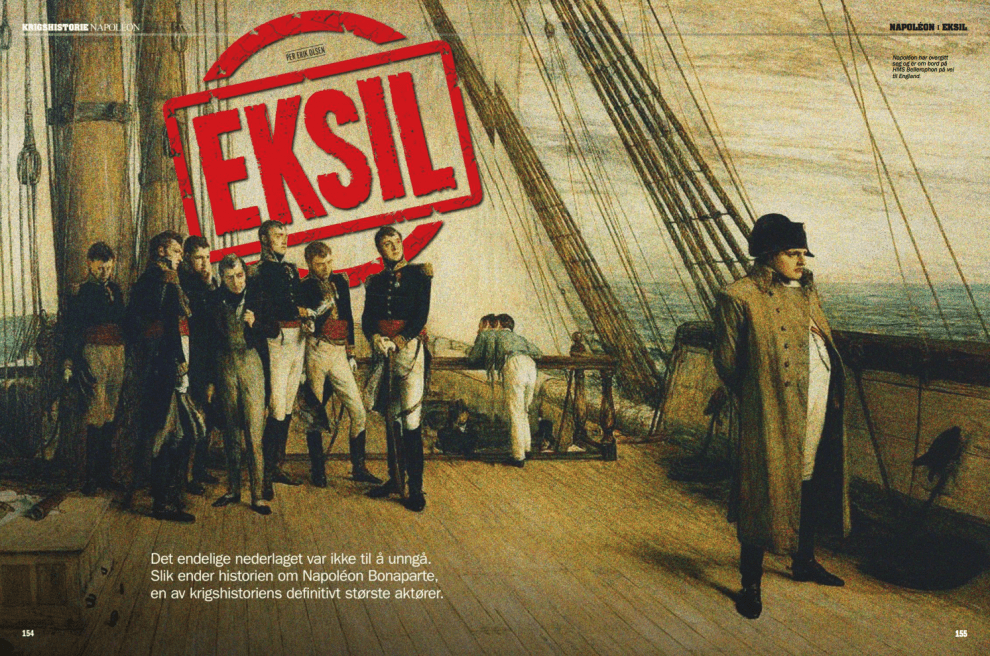 Napoléons siste eksil, oppslag